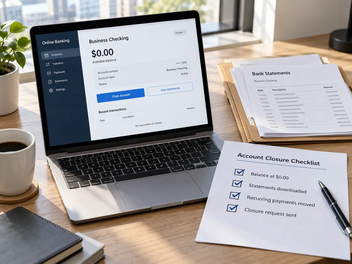 Checklist per chiudere i conti di una LLC americana: saldo a zero, estratti scaricati e pagamenti ricorrenti spostati